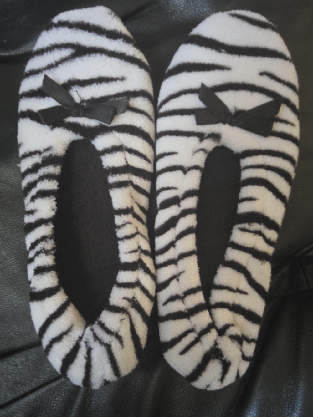 Gold Toe Ballet Slipper Zebra Print SzS 5-6 NWT